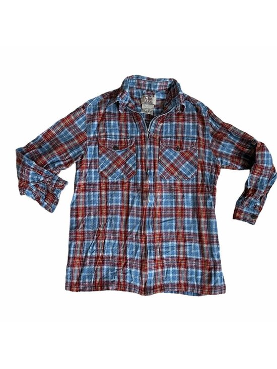 Unique Vintage Tops - Vintage Womens Fall Plaid Zip Jacket Shirt size small